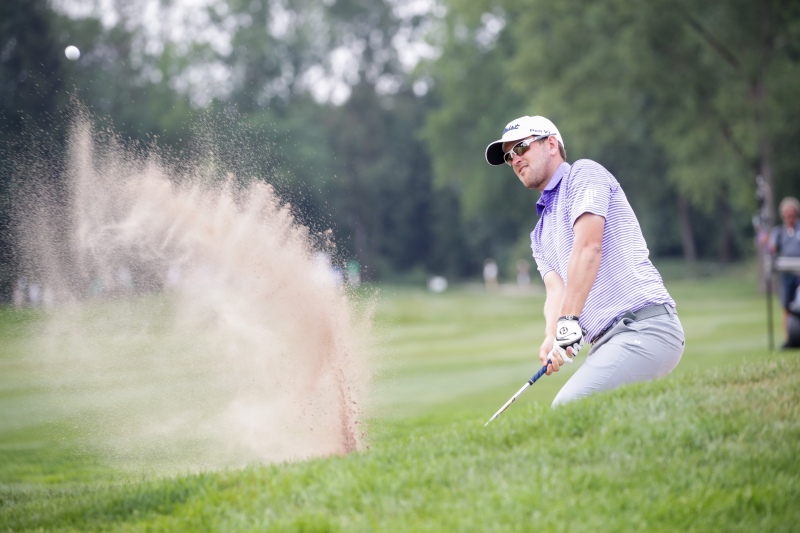 BMW International Open Runde 2, Bernd Wiesberger beim Bunkerschlag (Foto: BMW AG)