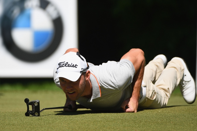 BMW PGA Championship 2017, Maximilian Kieffer liest Grün liegend