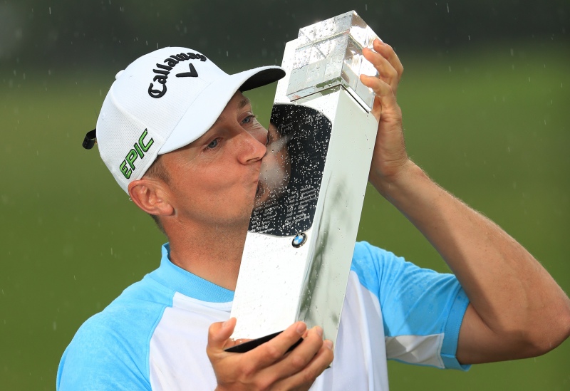 BMW PGA Championship 2017, Sieger Alex Noren mit Pokal
