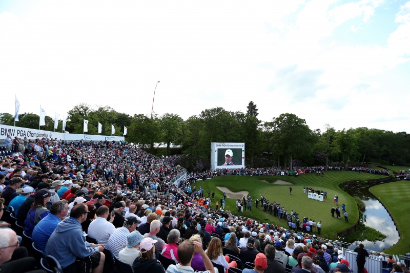BMW PGA Championship 2014 Siegerehrung am 18. Grün des Wentworth Club, England