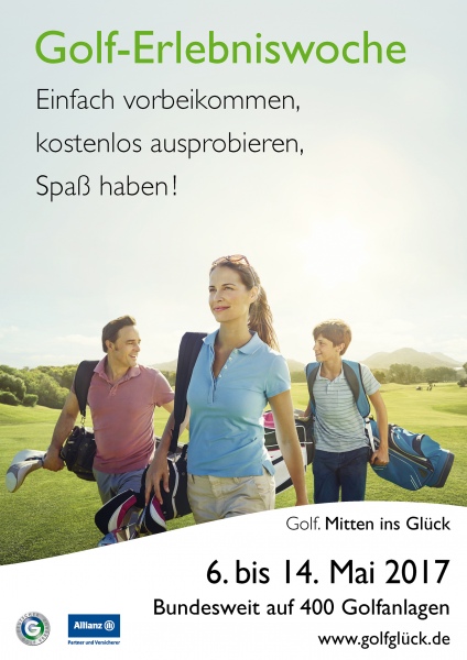 Golf Schnupperkurs Erlebniswoche Plakat