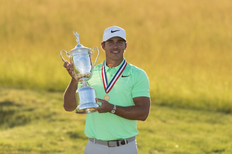 US Open 2017 Erin Hills Sieger Brooks Koepka mit Pokal