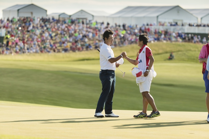 US Open 2017 Erin Hills Hideki Matsuyama Turnierende Grün 18